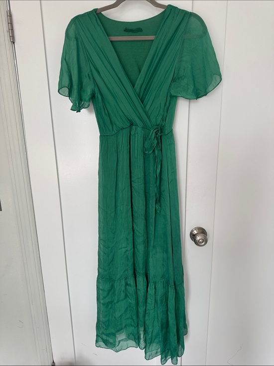 Source Unknown Dresses & Skirts - Source Unknown Deep Green Wrap-Style Maxi Dress with Tie